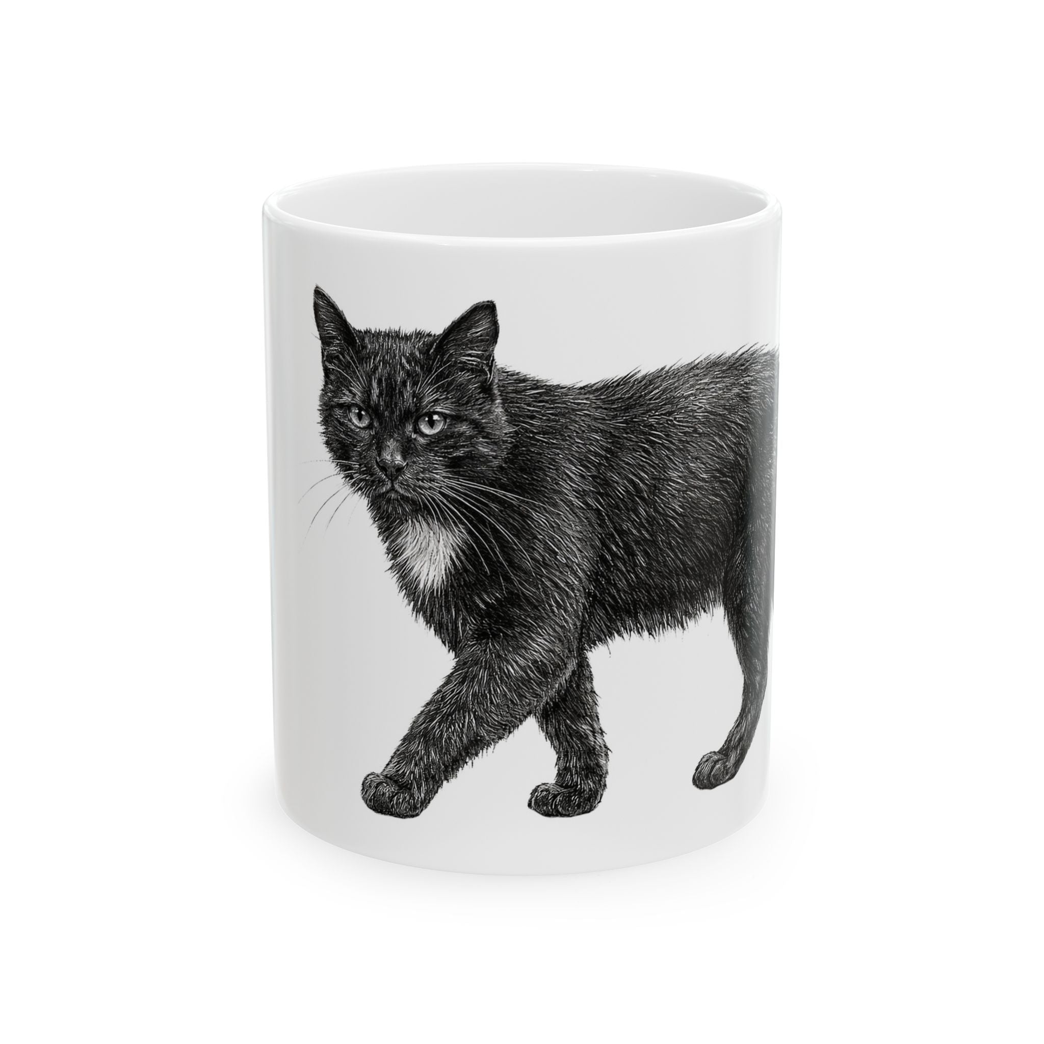Black Cat Ceramic Mug — Black Cat Coffee Cup (11oz & 15oz)