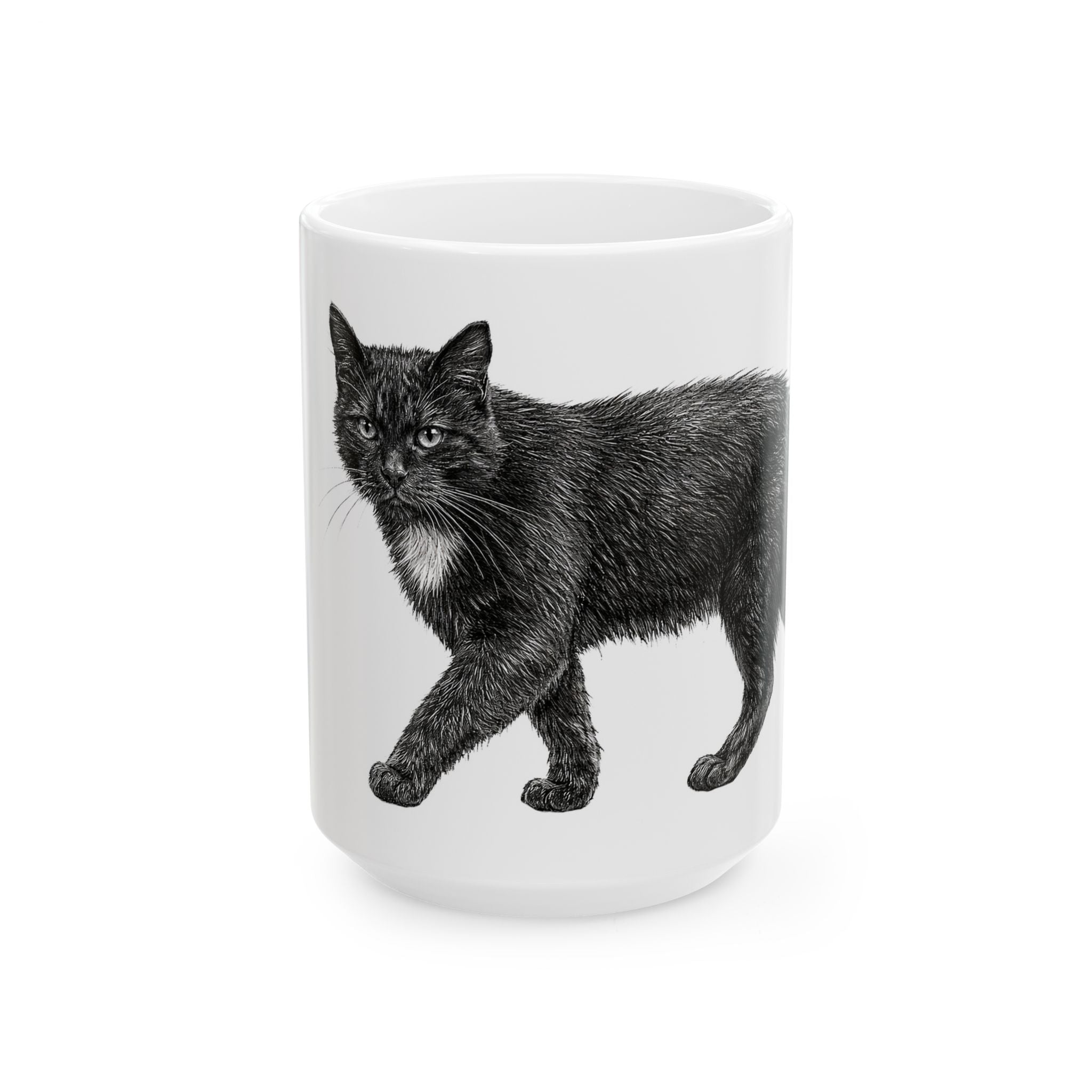 Black Cat Ceramic Mug — Black Cat Coffee Cup (11oz & 15oz)