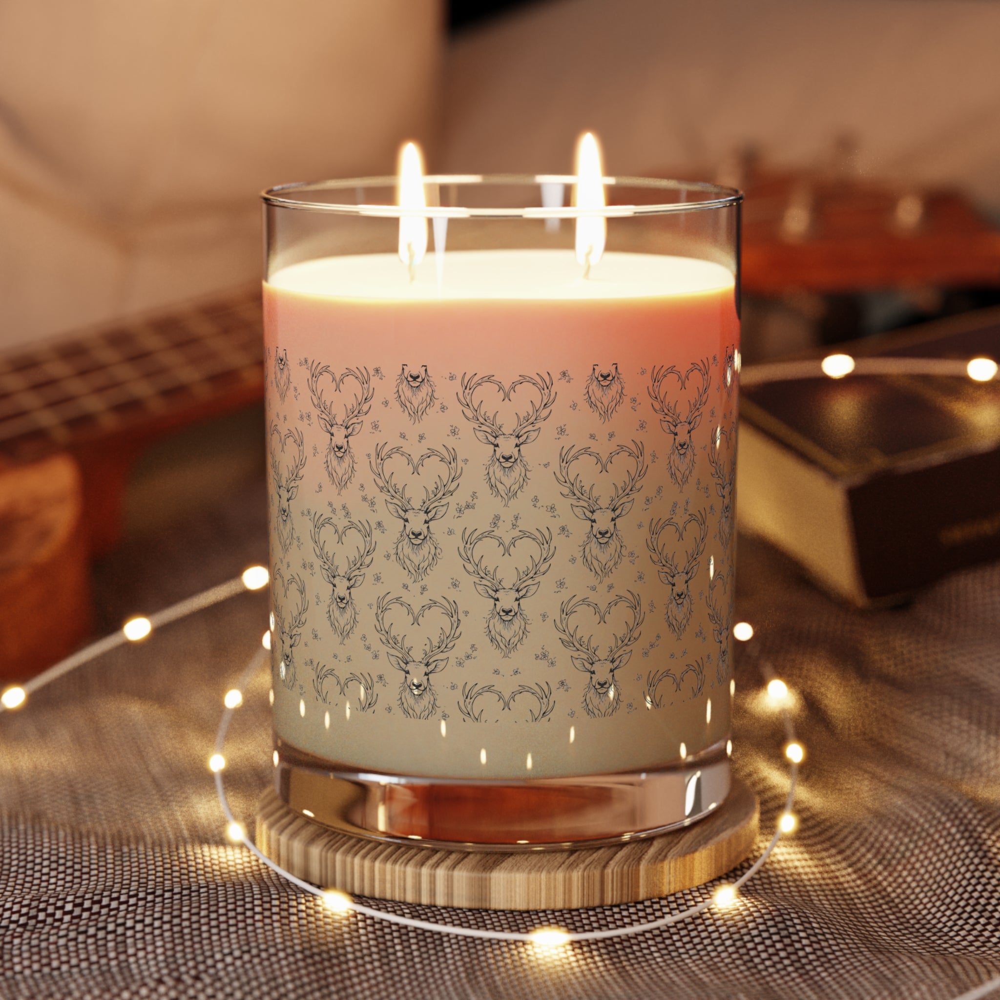 11oz Scented Glass Candle — Hearts and Antlers