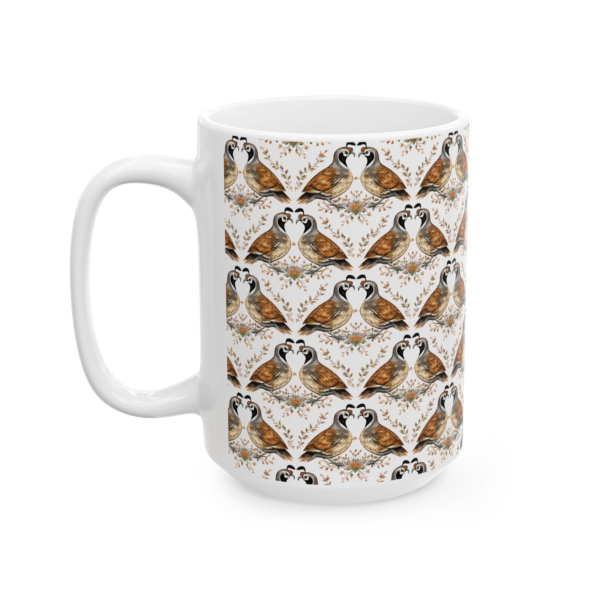 Rustic Wildlife Ceramic Mug —  Can't Quail My Love Coffee Cup (11oz & 15oz)