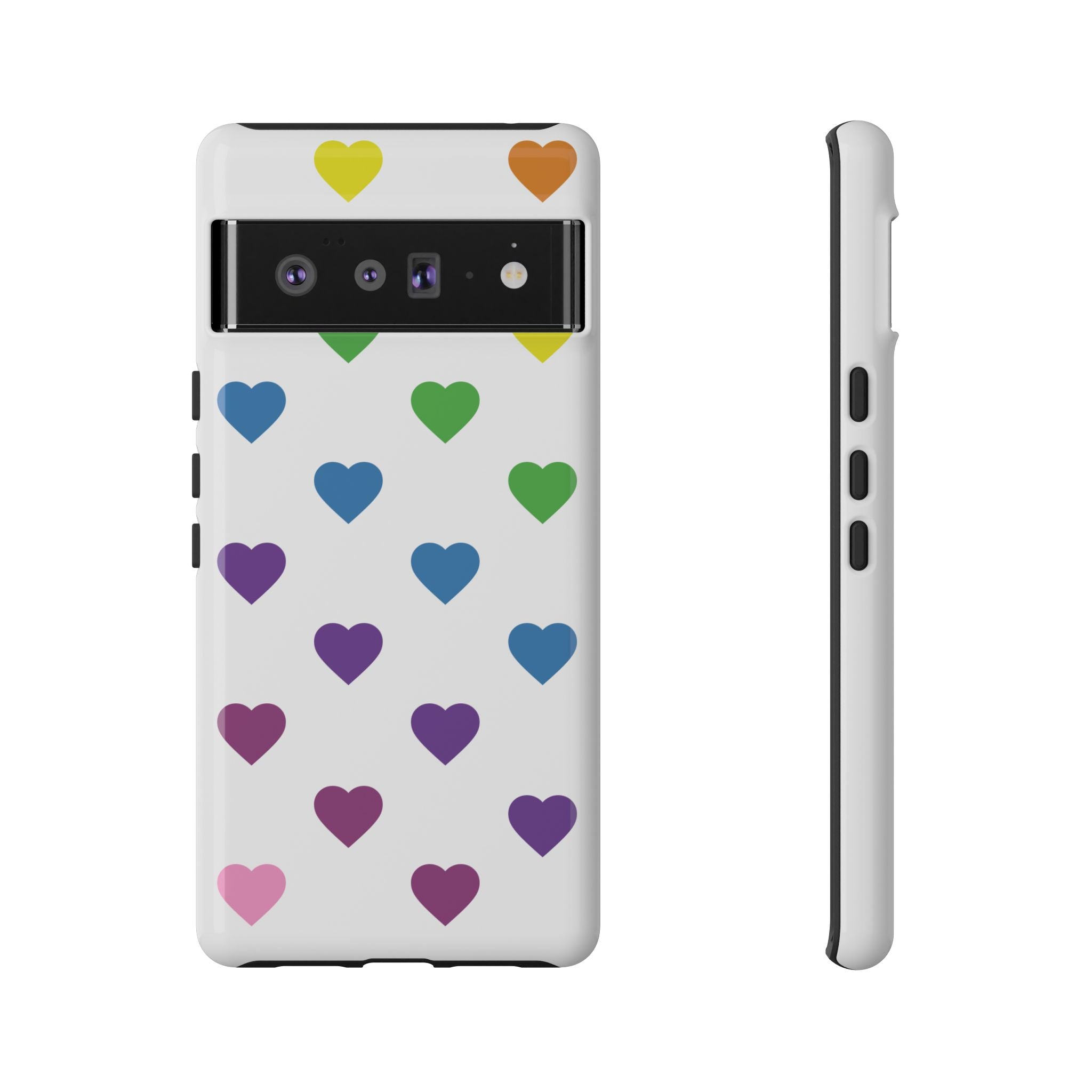 Rainbow Hearts Tough Phone Case — Protective iPhone Case with Colorful Heart Pattern