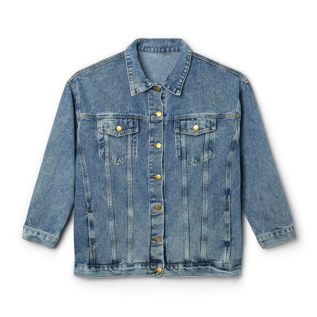 Classic Casual Jean Jacket - Fractal Sunflower