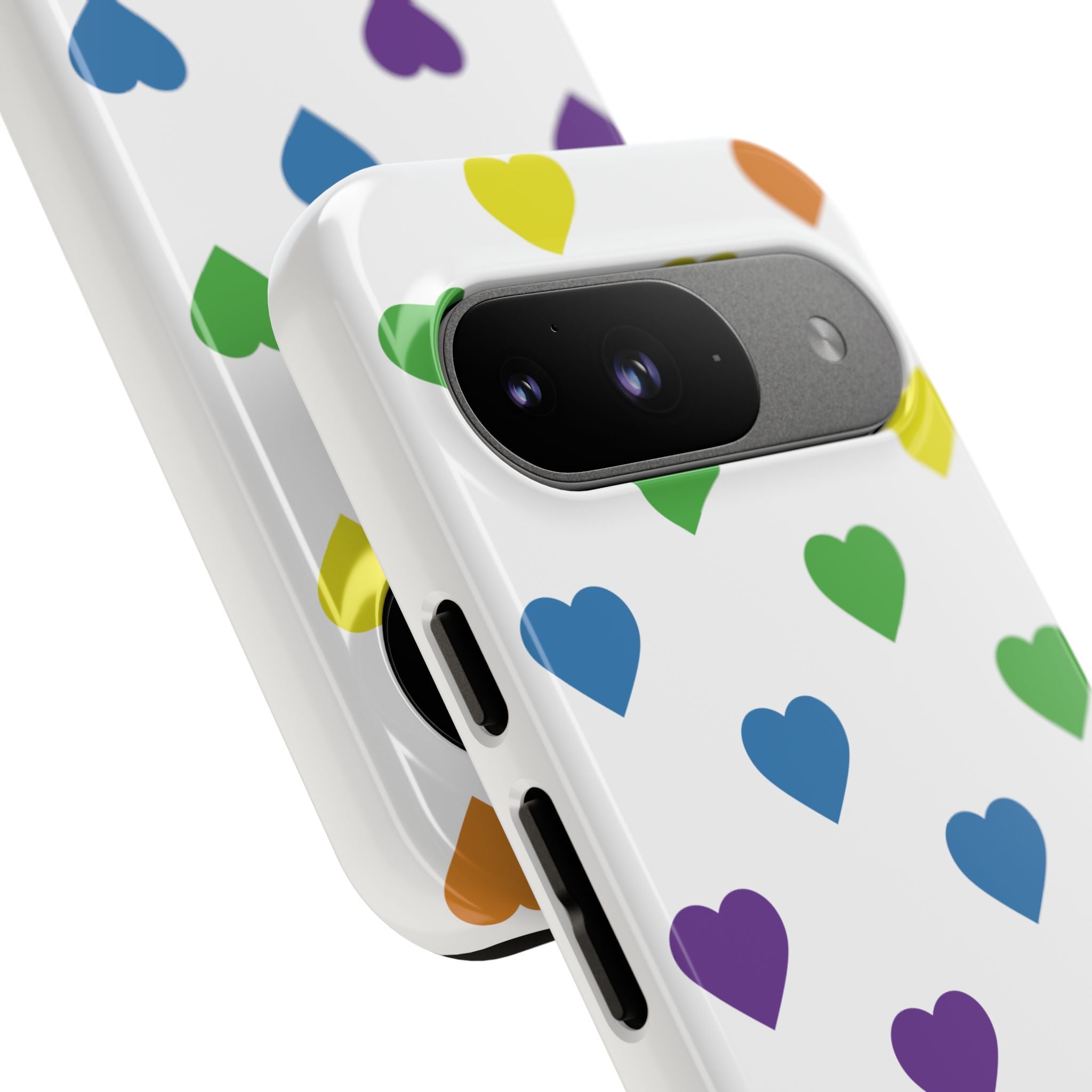 Rainbow Hearts Tough Phone Case — Protective iPhone Case with Colorful Heart Pattern