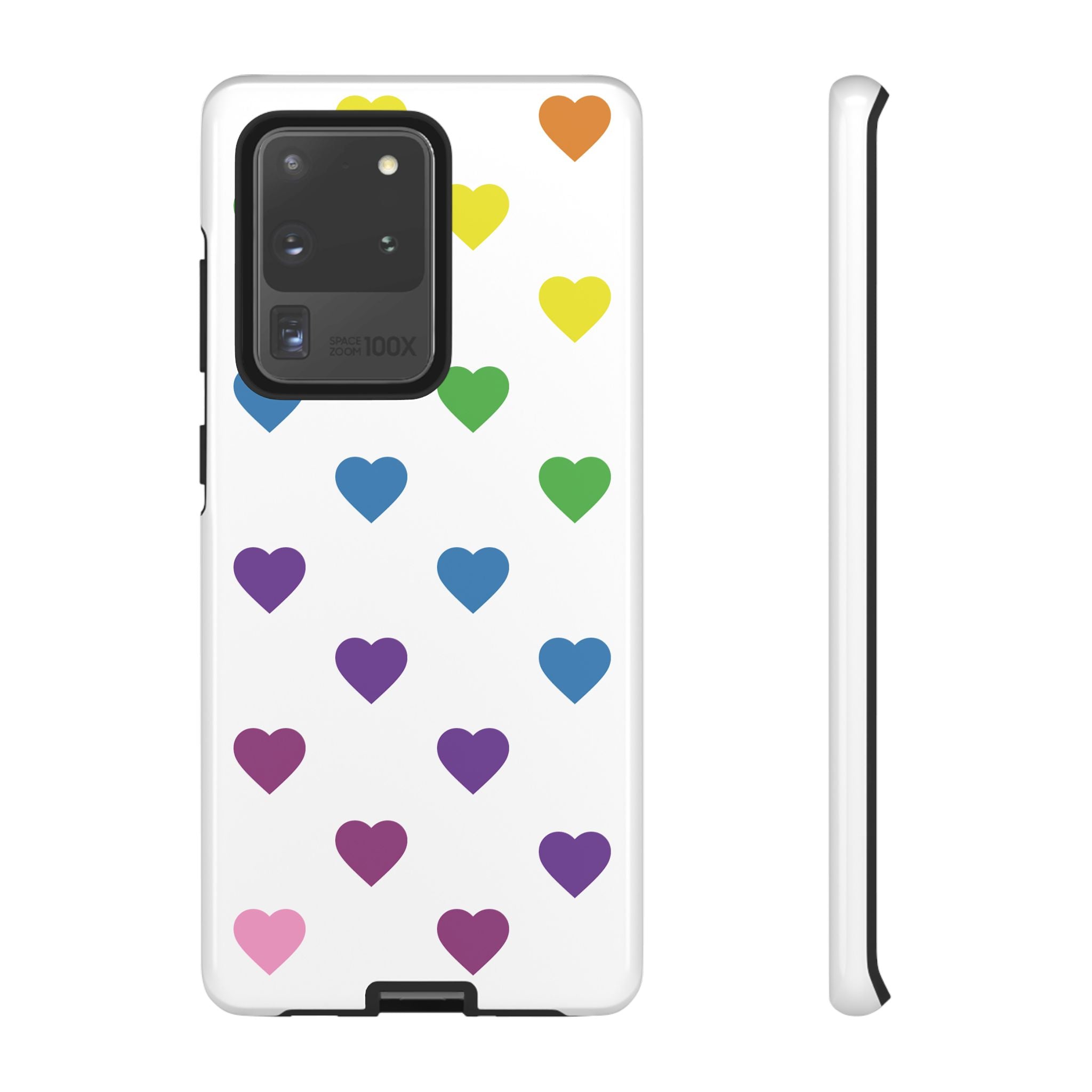 Rainbow Hearts Tough Phone Case — Protective iPhone Case with Colorful Heart Pattern