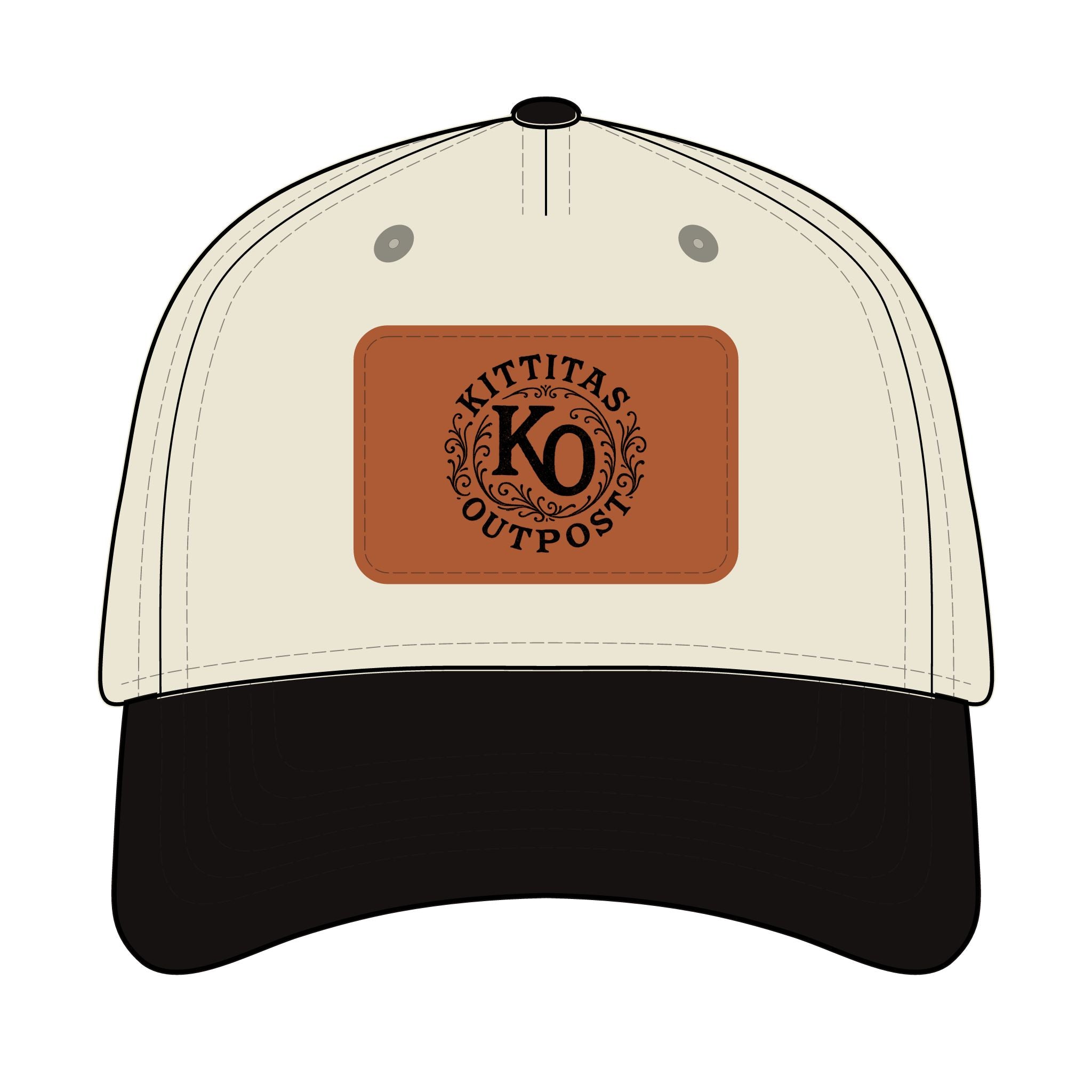 Leather Patch Baseball Cap - Kittitas Outpost Logo