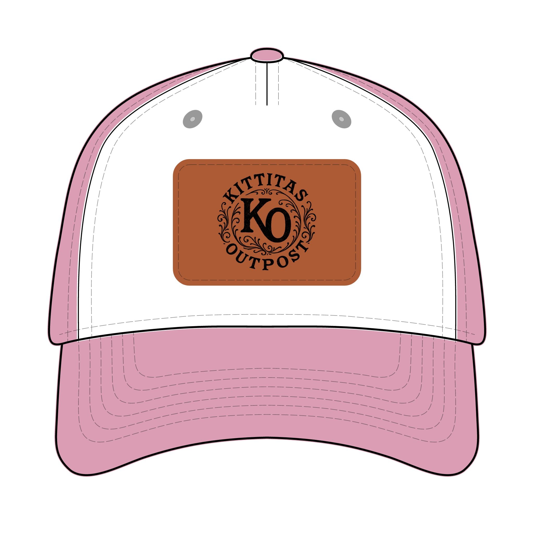 Leather Patch Baseball Cap - Kittitas Outpost Logo