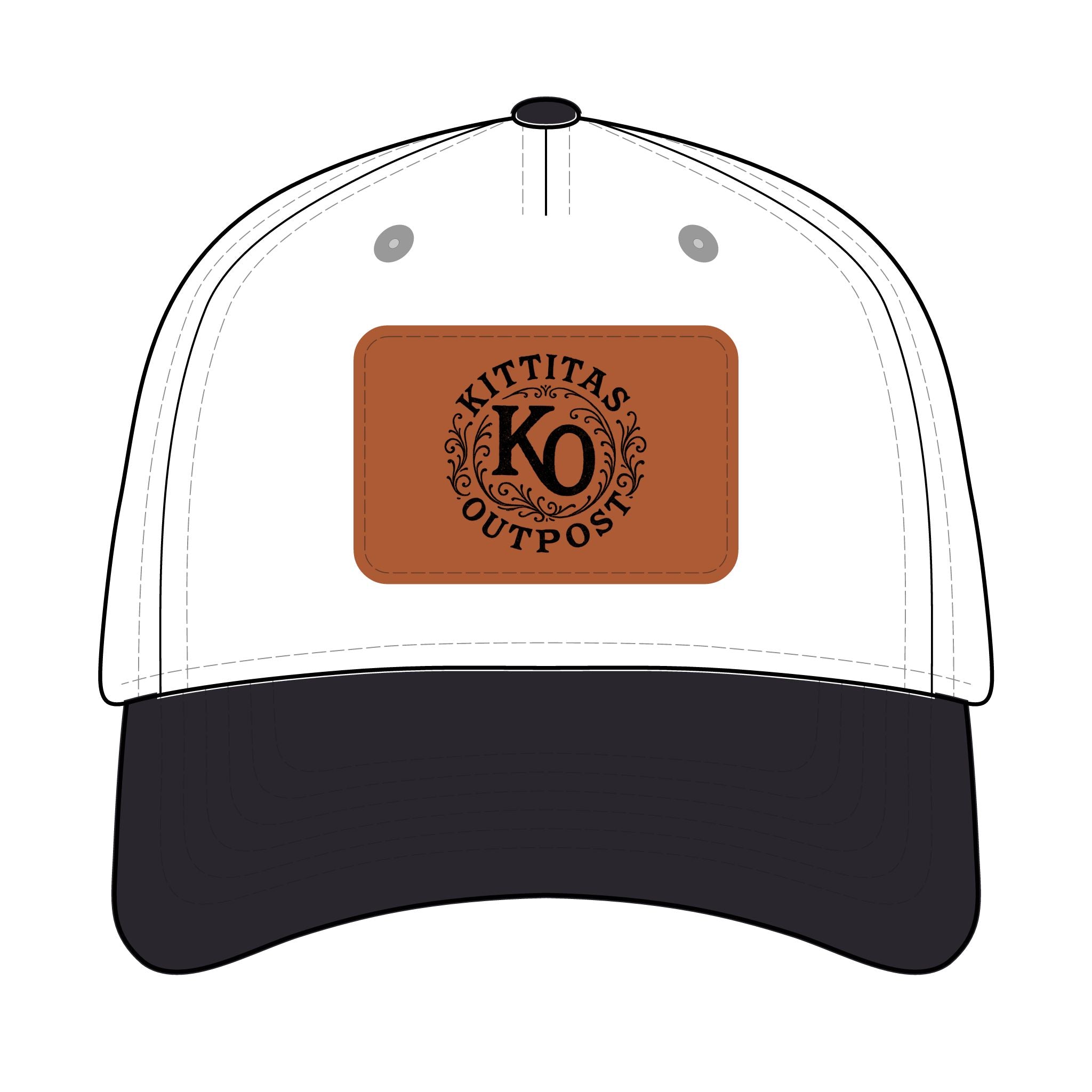 Leather Patch Baseball Cap - Kittitas Outpost Logo