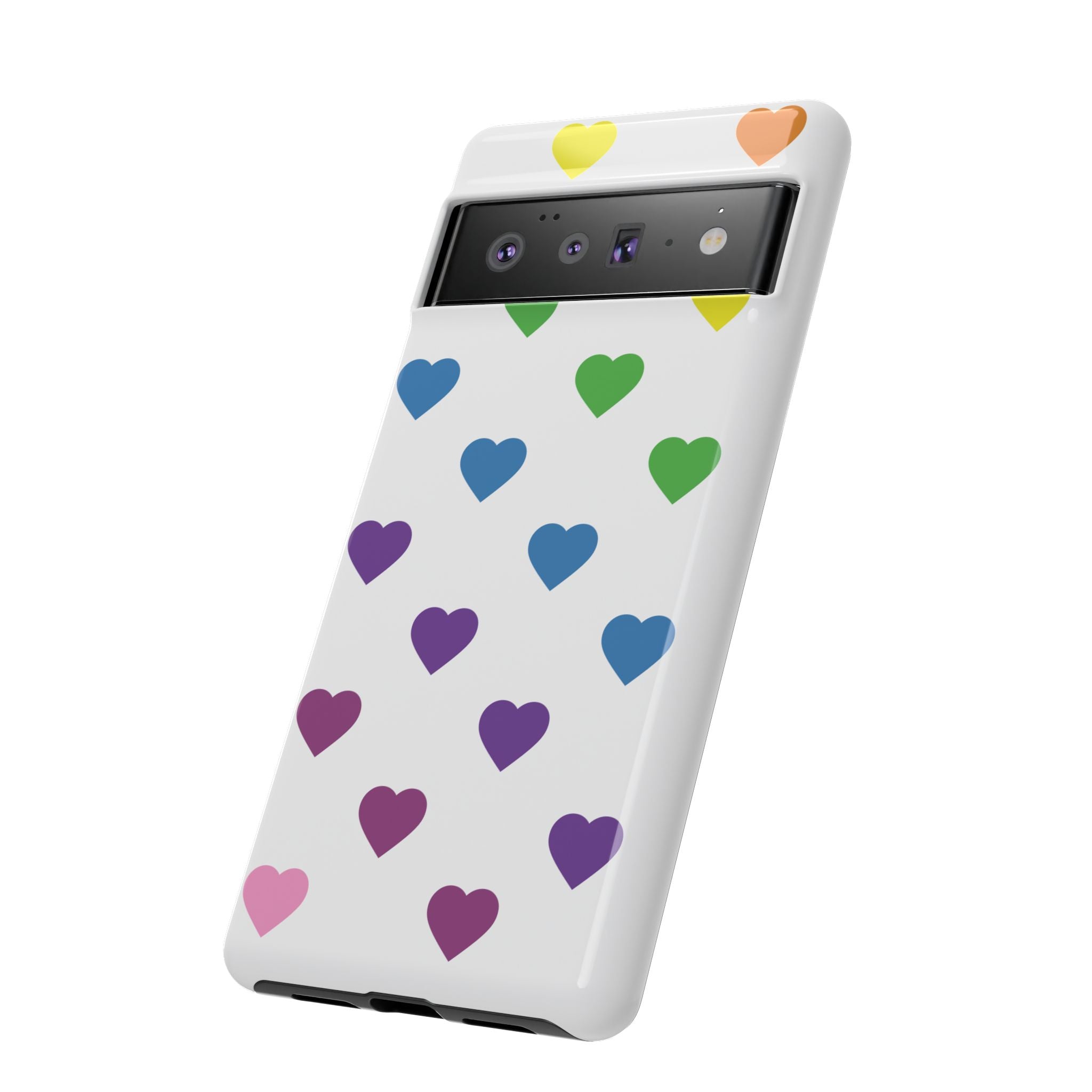 Rainbow Hearts Tough Phone Case — Protective iPhone Case with Colorful Heart Pattern