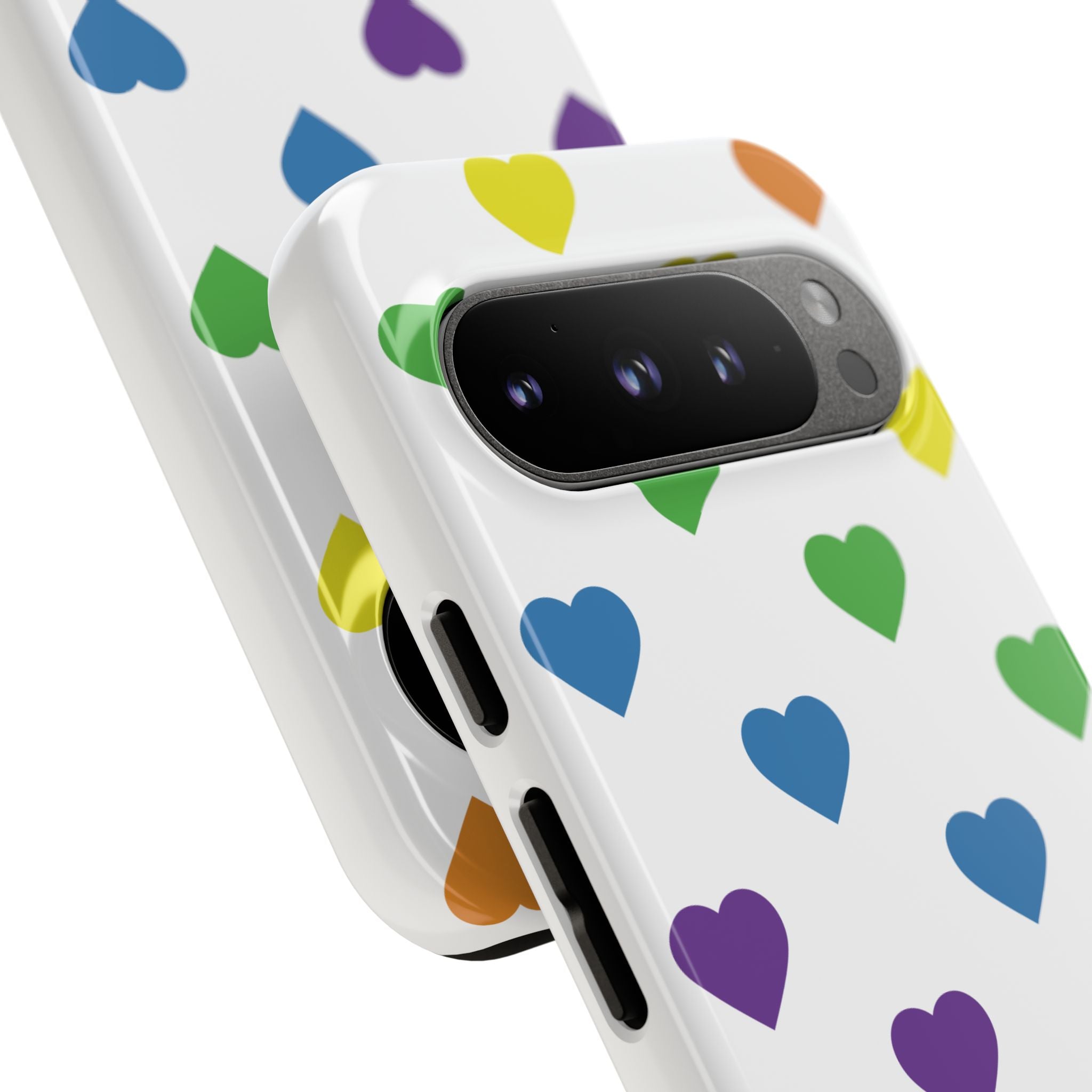 Rainbow Hearts Tough Phone Case — Protective iPhone Case with Colorful Heart Pattern