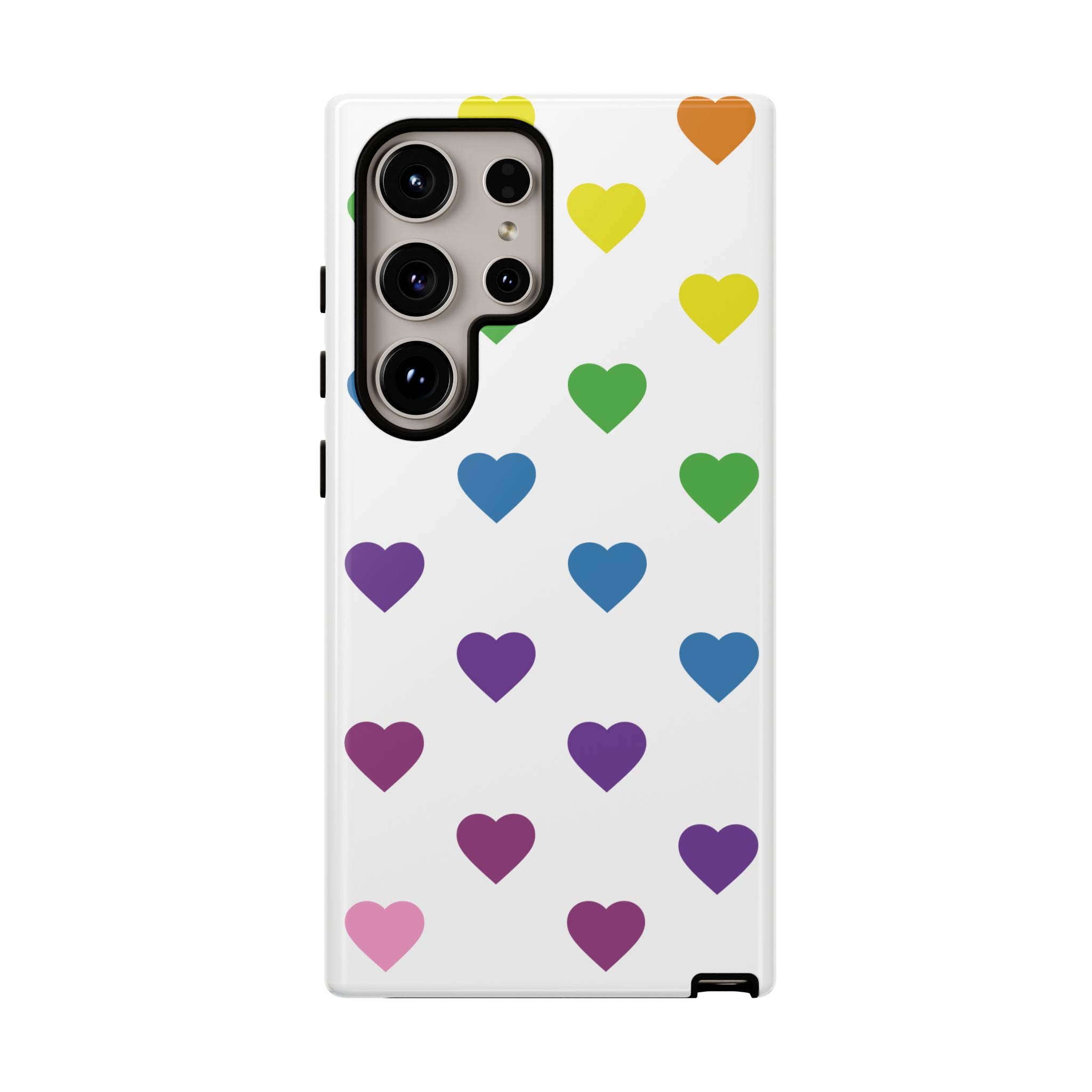 Rainbow Hearts Tough Phone Case — Protective iPhone Case with Colorful Heart Pattern