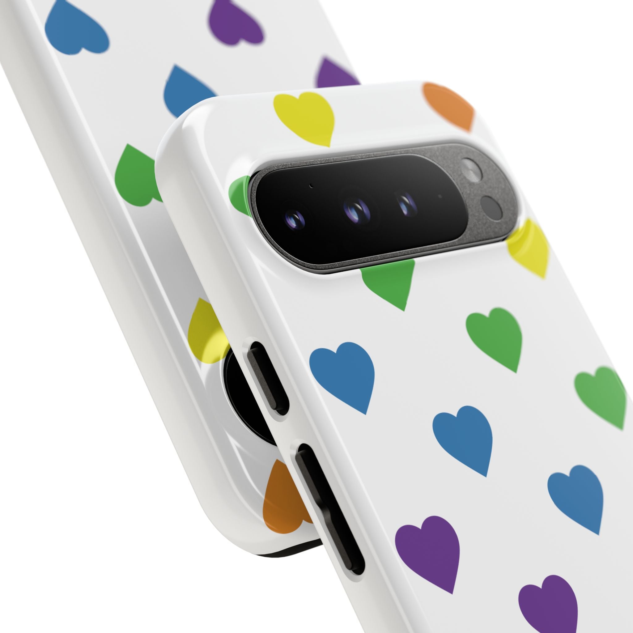 Rainbow Hearts Tough Phone Case — Protective iPhone Case with Colorful Heart Pattern