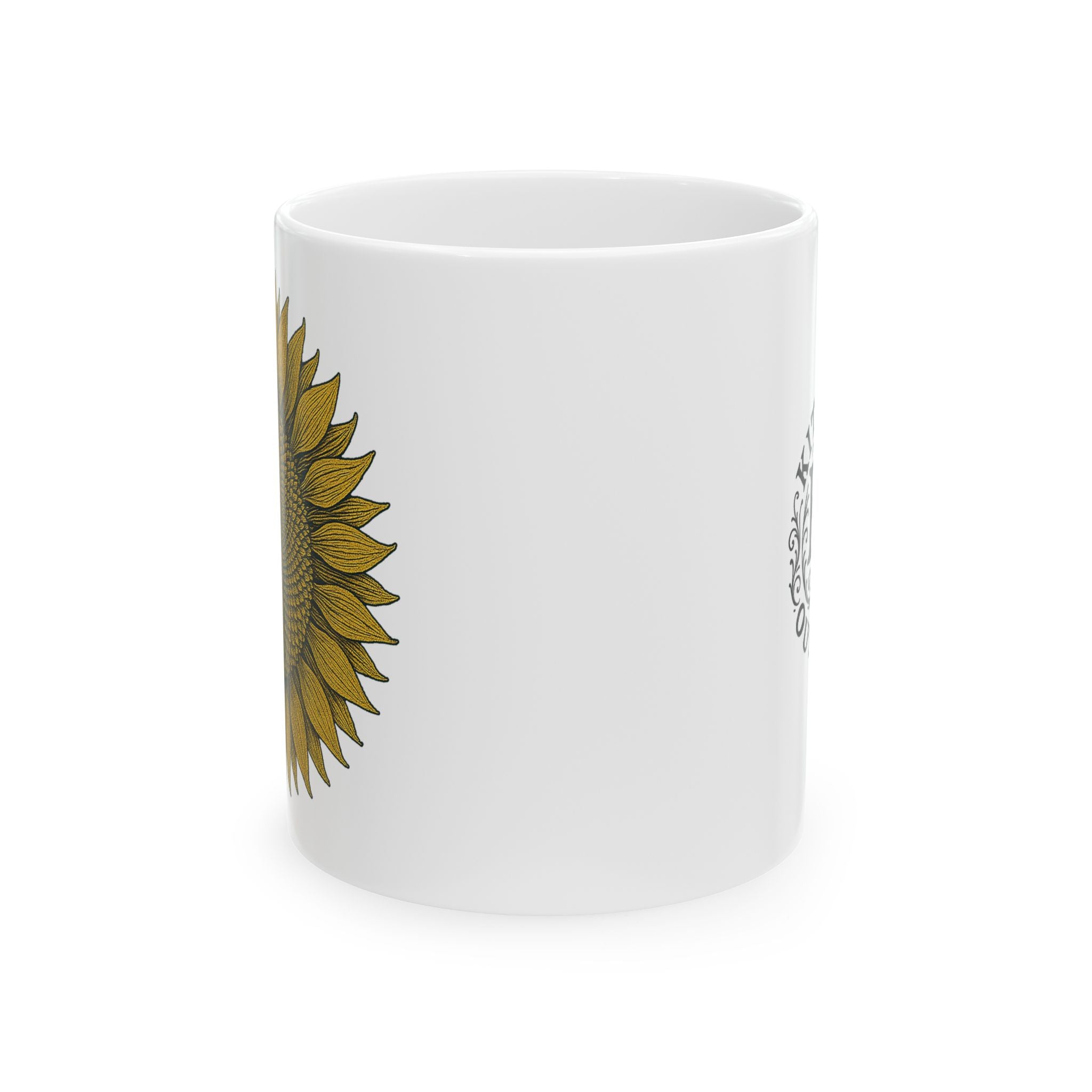 Fractal Sunflower Ceramic Coffee Mug