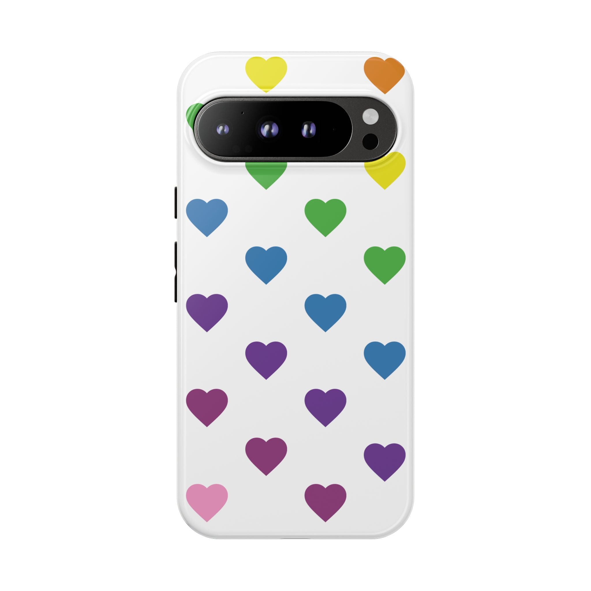 Rainbow Hearts Tough Phone Case — Protective iPhone Case with Colorful Heart Pattern